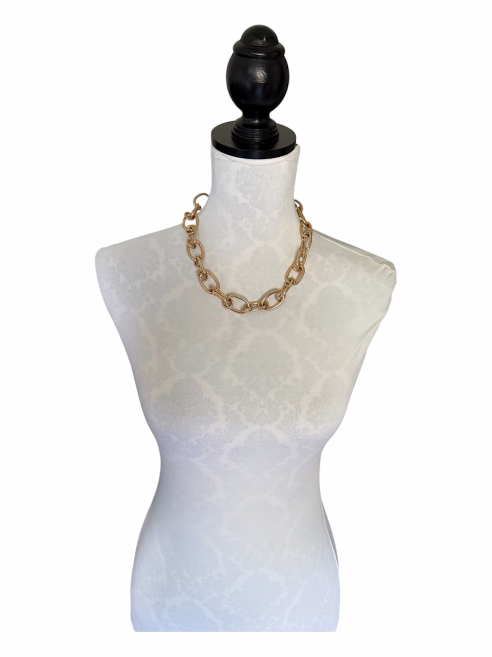 Gold Tone Oversized Link Chain Necklace | Chunky Statement Necklace Adjustable - Picture 6 of 6
